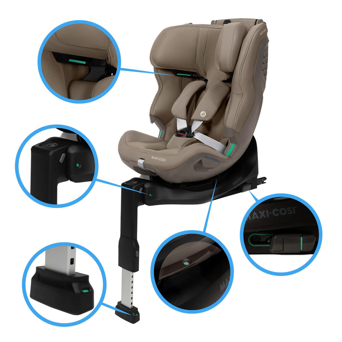 KINDERAUTOSITZ Emerald 360 Plus  - Braun, Basics, Kunststoff/Textil (44/56,5/63cm) - Maxi-Cosi