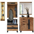 GARDEROBE 7-teilig  in 215/199/38 cm  - Eichefarben/Grau, Natur, Holz/Holzwerkstoff (215/199/38cm) - Linea Natura