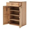 SCHUHSCHRANK  in 65/102/38 cm  - Eichefarben/Nickelfarben, Natur, Holz/Holzwerkstoff (65/102/38cm) - Linea Natura