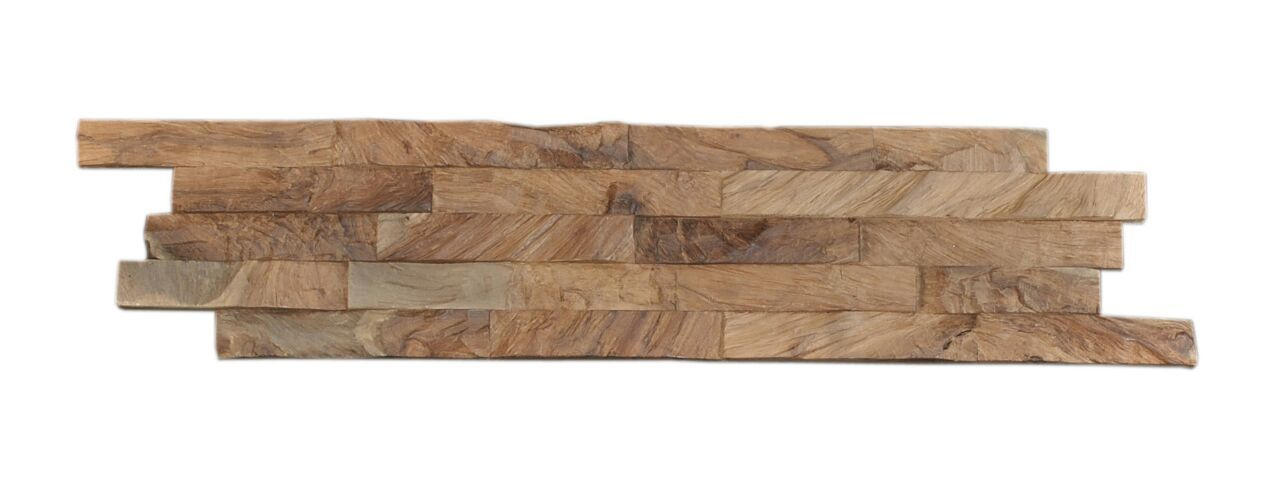 WANDVERKLEIDUNG Teakholz  - Hellbraun/Naturfarben, Holz (61/15/1-2cm) - Venda