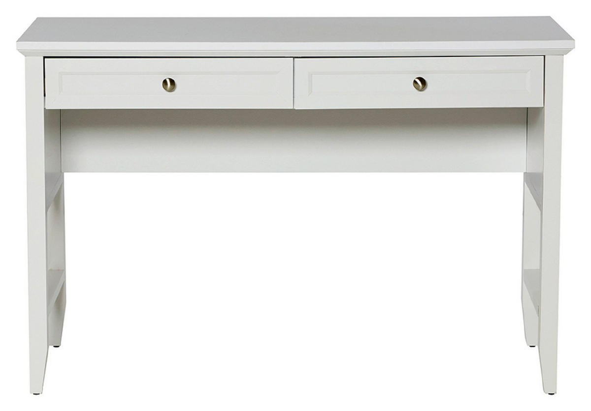 SCHREIBTISCH 120/50/79 cm Weiß Stauraum  - Silberfarben/Weiß, MODERN, Holzwerkstoff/Metall (120/50/79cm) - Livetastic