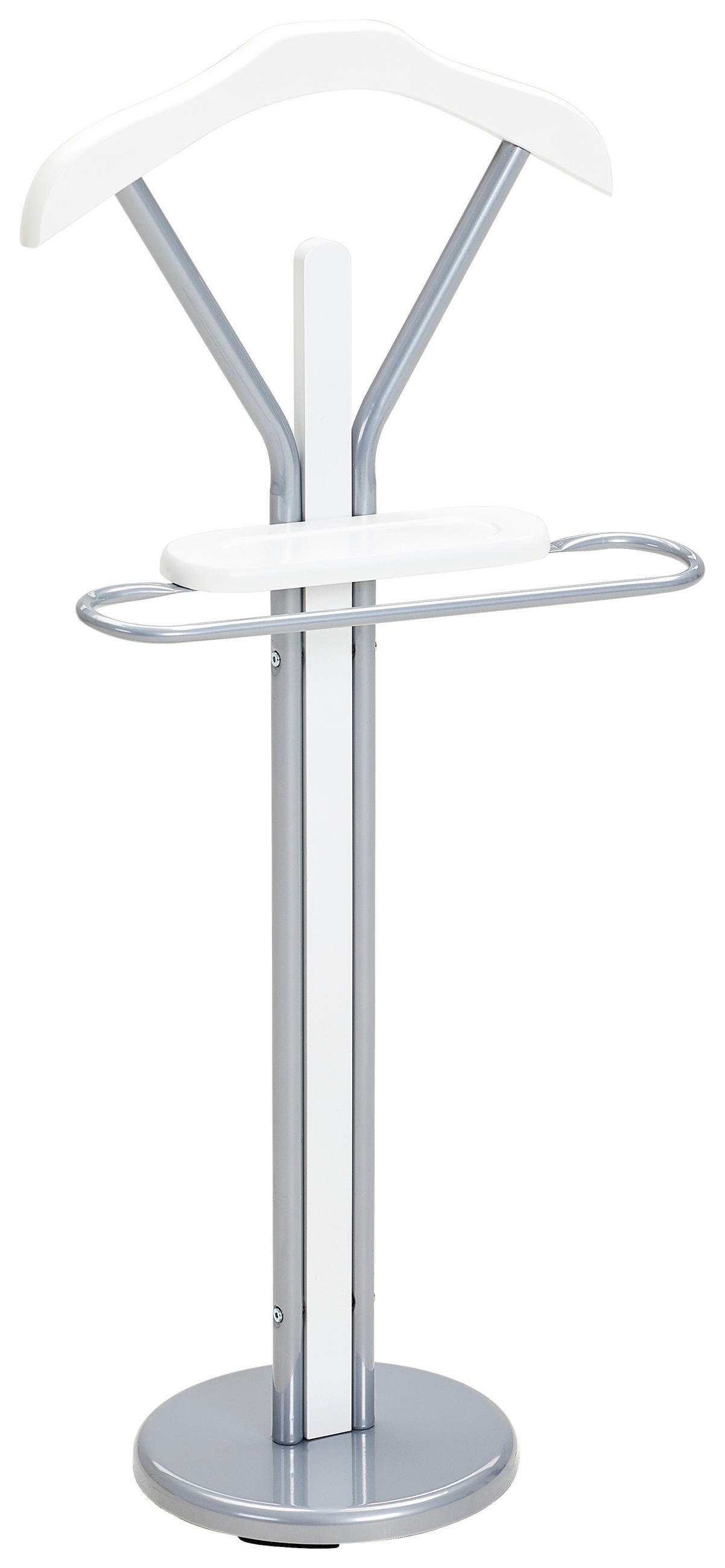 HERRENDIENER in Weiß, Alufarben 46/109/29 cm   - Alufarben/Weiß, Basics, Holzwerkstoff/Metall (46/109/29cm) - Boxxx