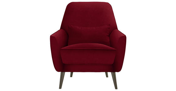 SESSEL in Mikrofaser Rot - Rot/Schwarz, MODERN, Holz/Textil (77/86/80cm) - Carryhome