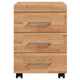 ROLLCONTAINER 40/57/52 cm  - Eichefarben/Silberfarben, Natur, Holz/Holzwerkstoff (40/57/52cm) - Linea Natura