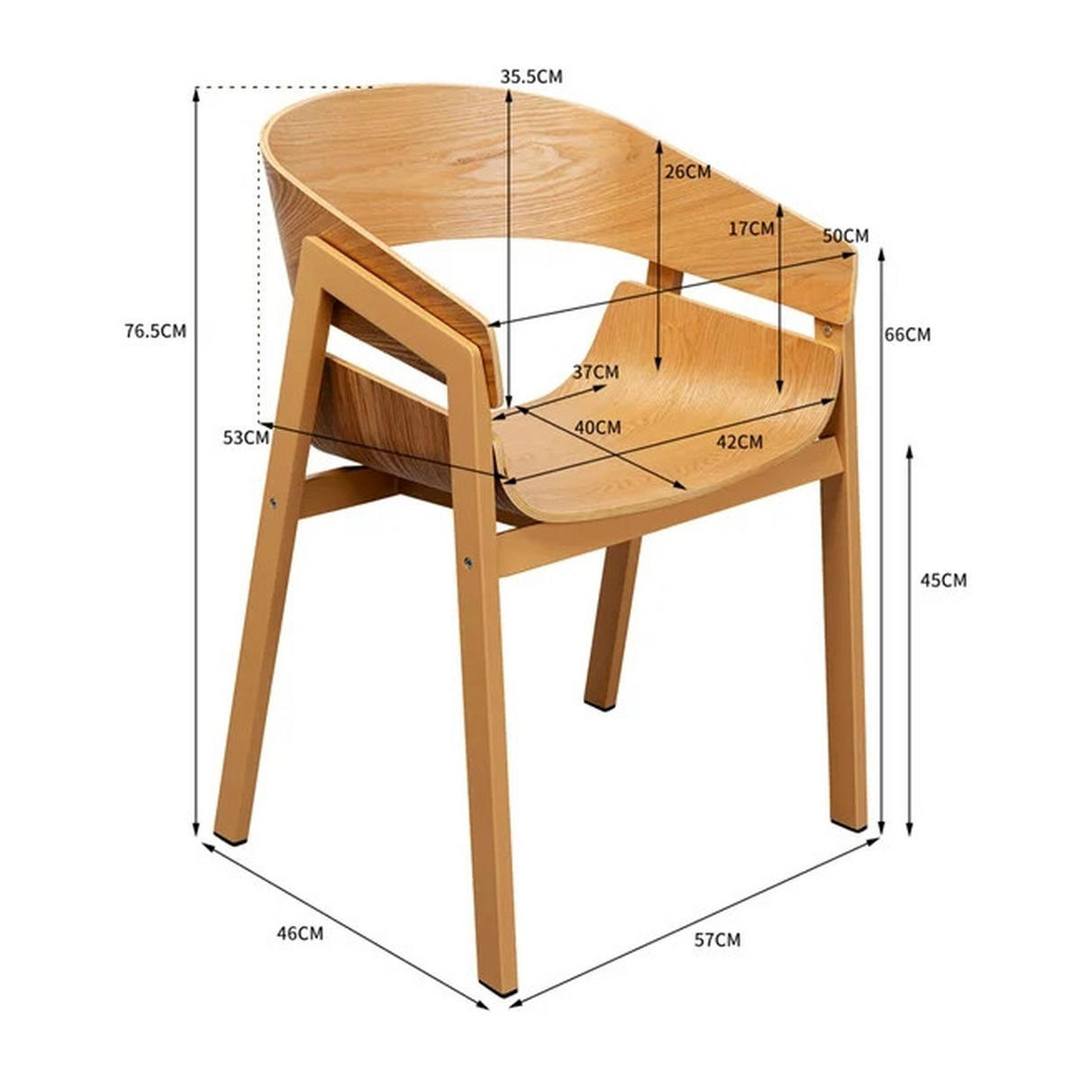 ARMLEHNSTUHL  in Stahl  - Naturfarben, Design, Metall (57/77/53cm) - Kare-Design