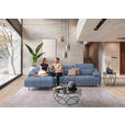 ECKSOFA in Echtleder Hellblau  165/313 cm  - Schwarz/Hellblau, Design, Leder/Metall (165/313cm) - Emilio Belluti