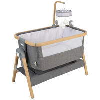 BEISTELLBETT Elegance  102/54/69-81 cm  - Dunkelgrau/Naturfarben, Trend, Kunststoff/Textil (102/54/69-81cm) - Jimmylee