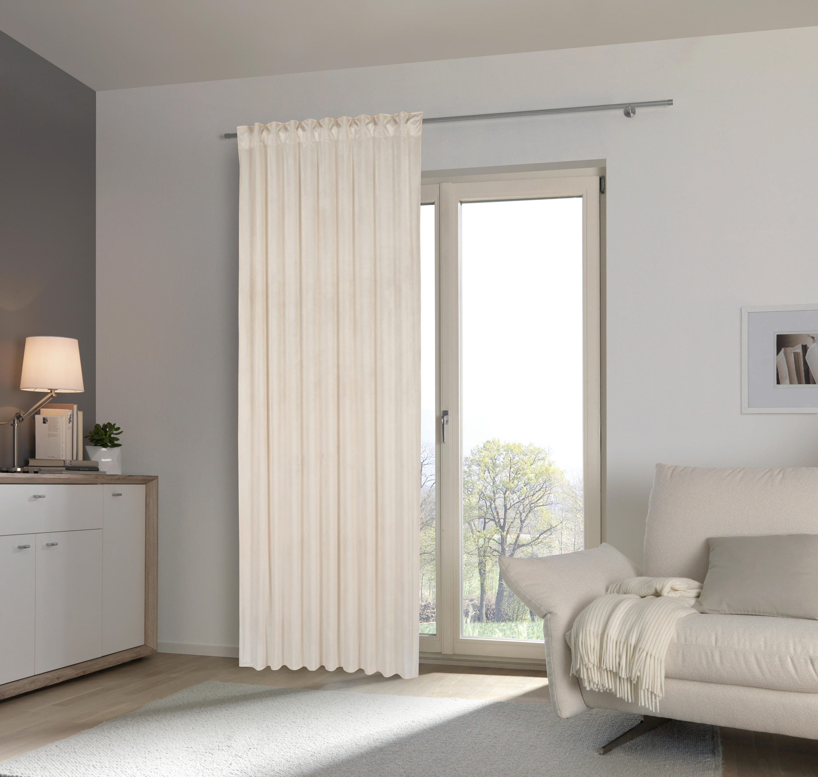 FERTIGVORHANG  blickdicht   135/245 cm  - Naturfarben, Basics, Textil (135/245cm) - Esposa