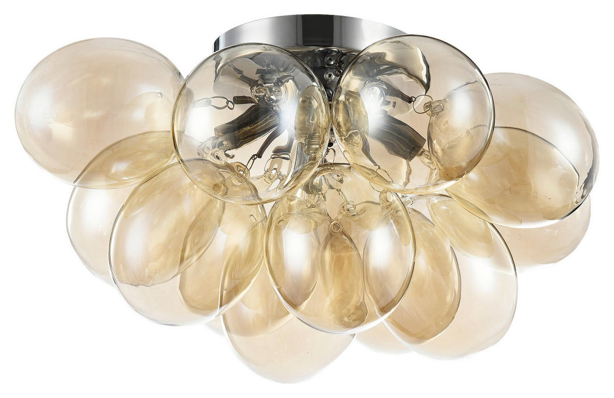 DECKENLEUCHTE 28 W     - Bernsteinfarben/Nickelfarben, Trend, Glas/Metall (38/22,5/38cm) - MAYTONI