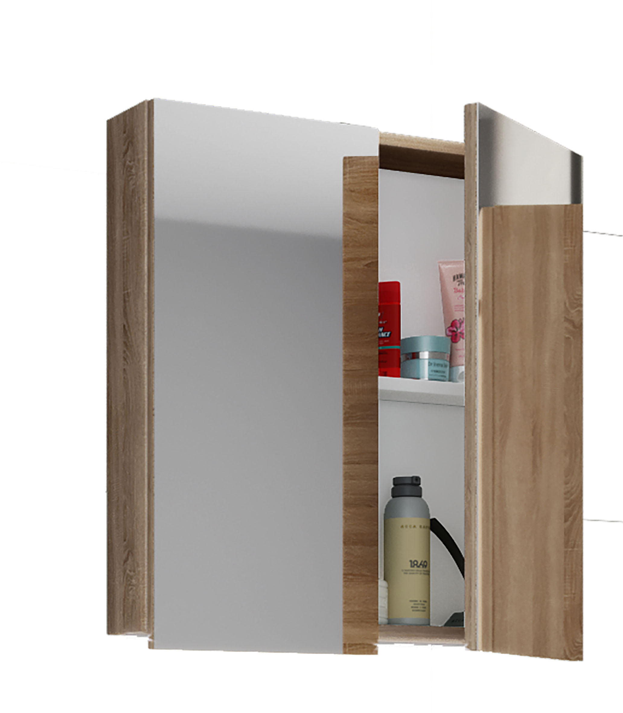 SPIEGELSCHRANK 60/59/12 cm  - Sonoma Eiche, Basics, Glas/Holzwerkstoff (60/59/12cm) - MID.YOU
