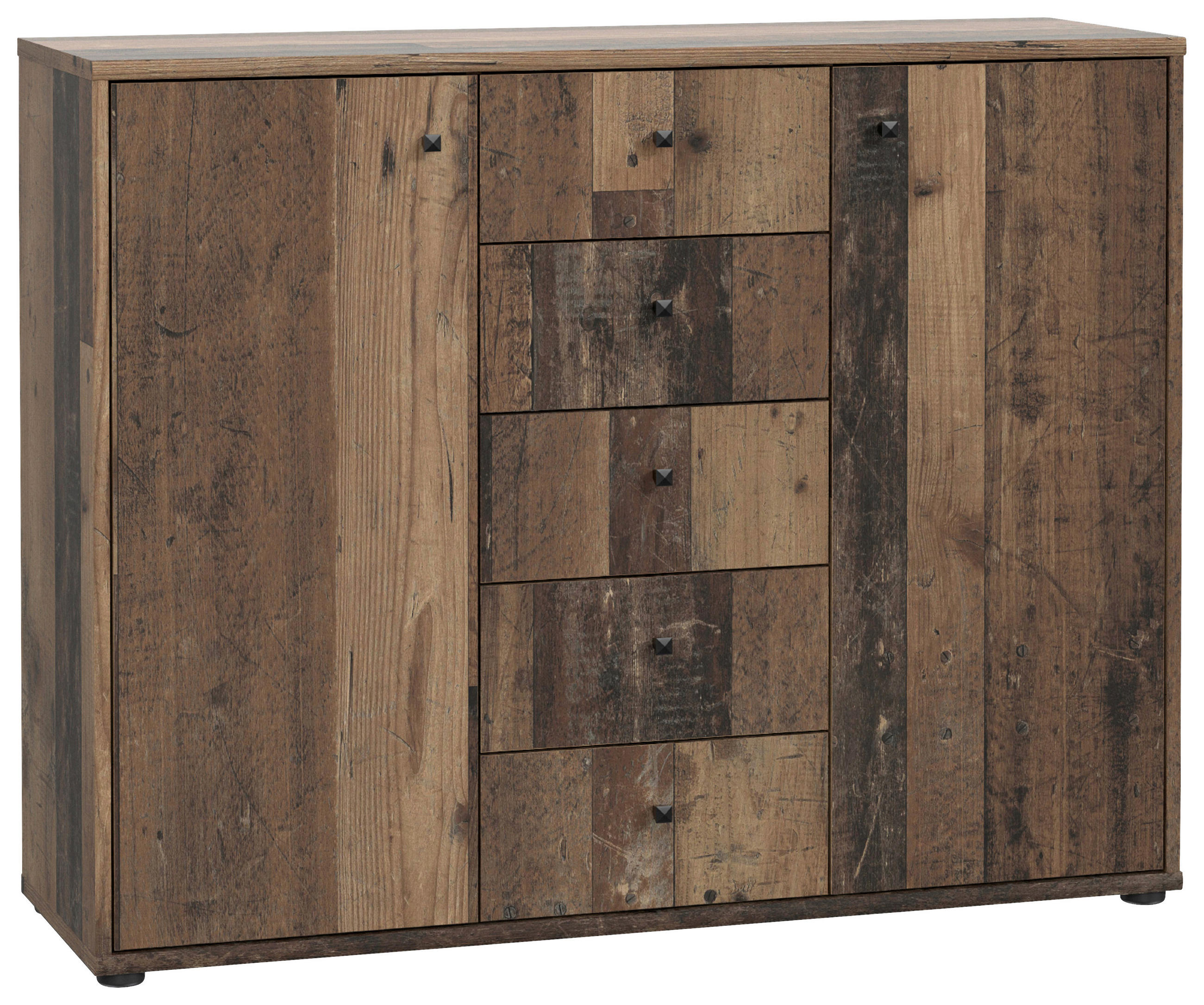 KOMMODE , 108,8/85,5/34,8 cm, 5 Schublade(n)  - Dunkelbraun/Graubraun, Design, Holzwerkstoff (108,8/85,5/34,8cm)