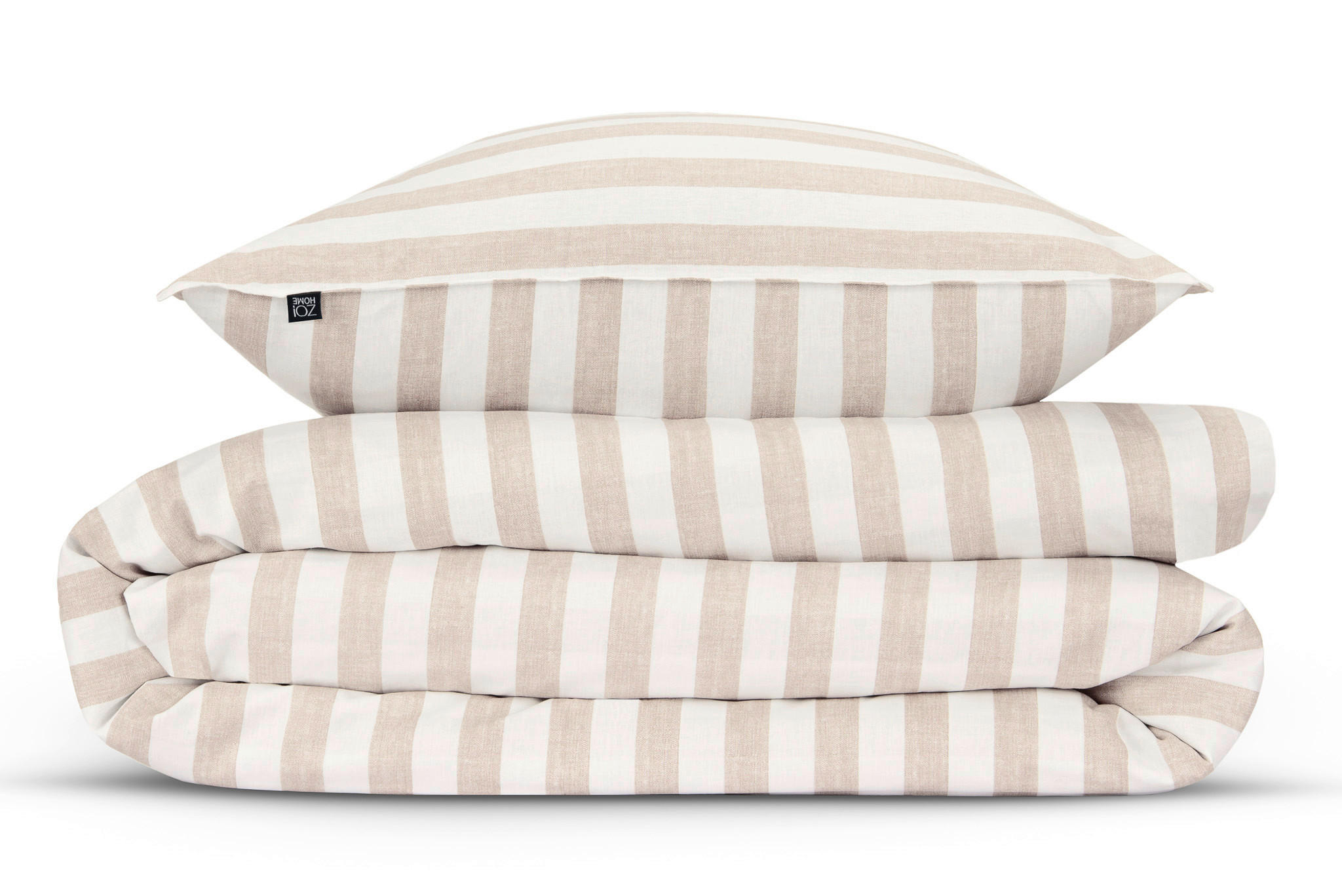 BETTWÄSCHE 2-teilig Banda-di-Lino Renforcé 135/200 cm  - Beige, Basics, Textil (135/200cm)