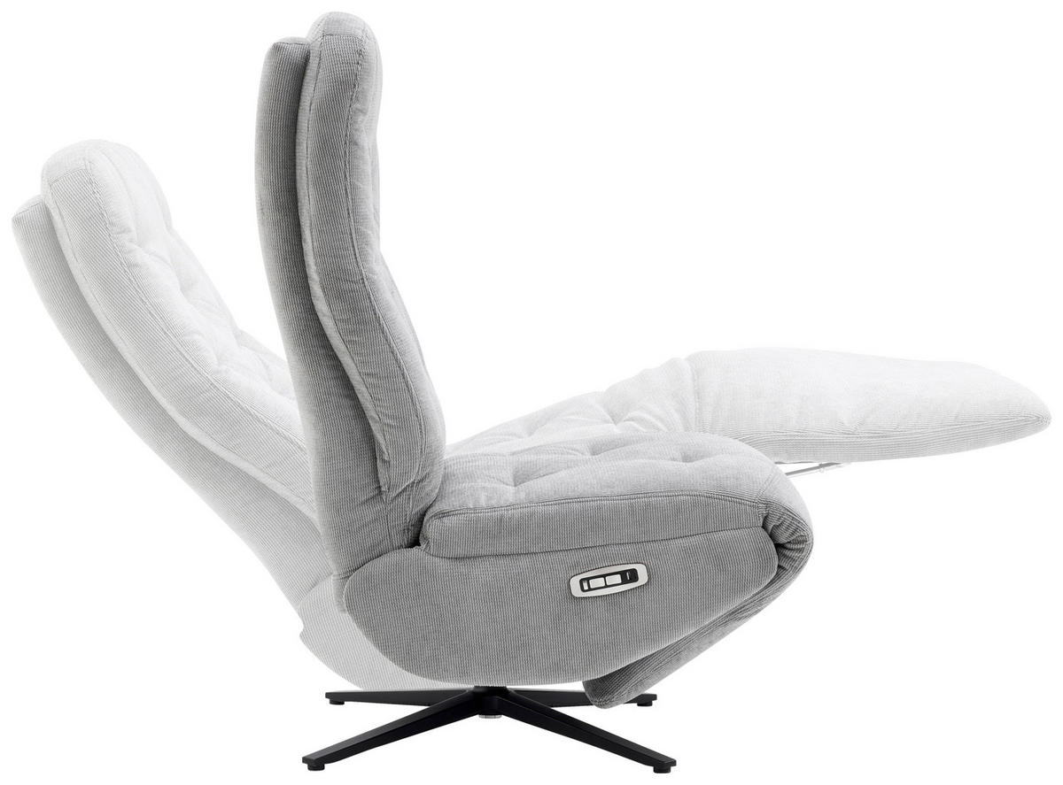 RELAXSESSEL Webstoff Relaxfunktion, Fußteilverstellung    - Schwarz/Grau, Design, Textil/Metall (68/113/84cm) - Livetastic