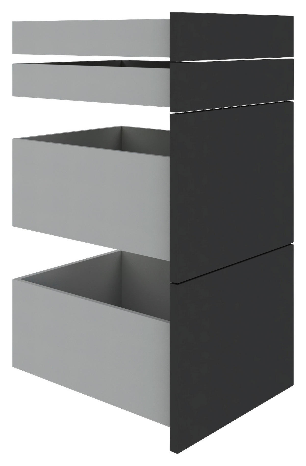 SCHUBLADENSET 45,3/83/46,8 cm Anthrazit  - Anthrazit, KONVENTIONELL, Holzwerkstoff (45,3/83/46,8cm) - Hom`in