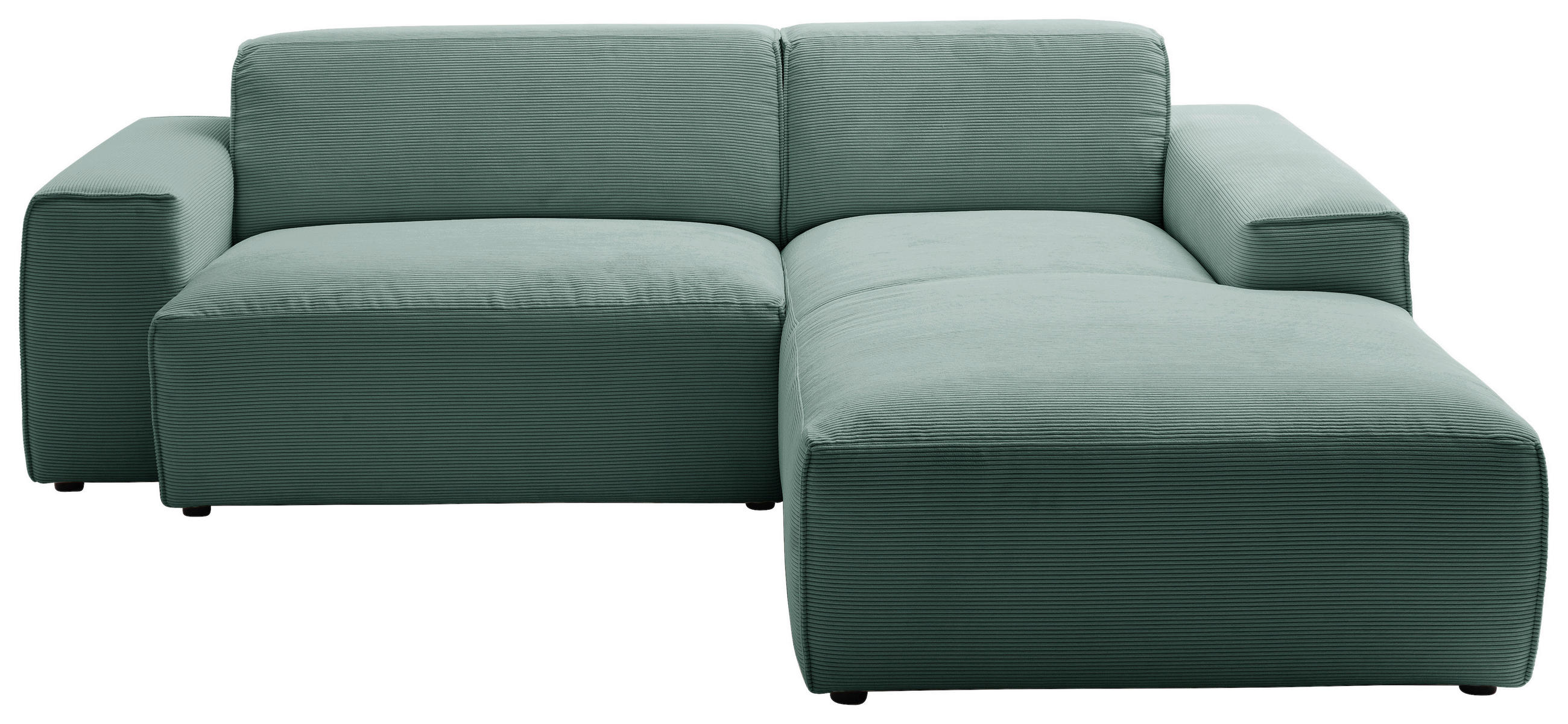 ECKSOFA in Cord Grün  - Schwarz/Grün, Design, Kunststoff/Textil (230/189cm) - Pure Home Lifestyle