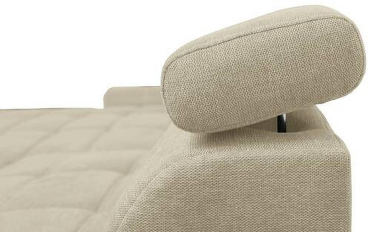 ECKSOFA Beige Webstoff  - Beige/Schwarz, Design, Kunststoff/Textil (276/173cm) - Stylife