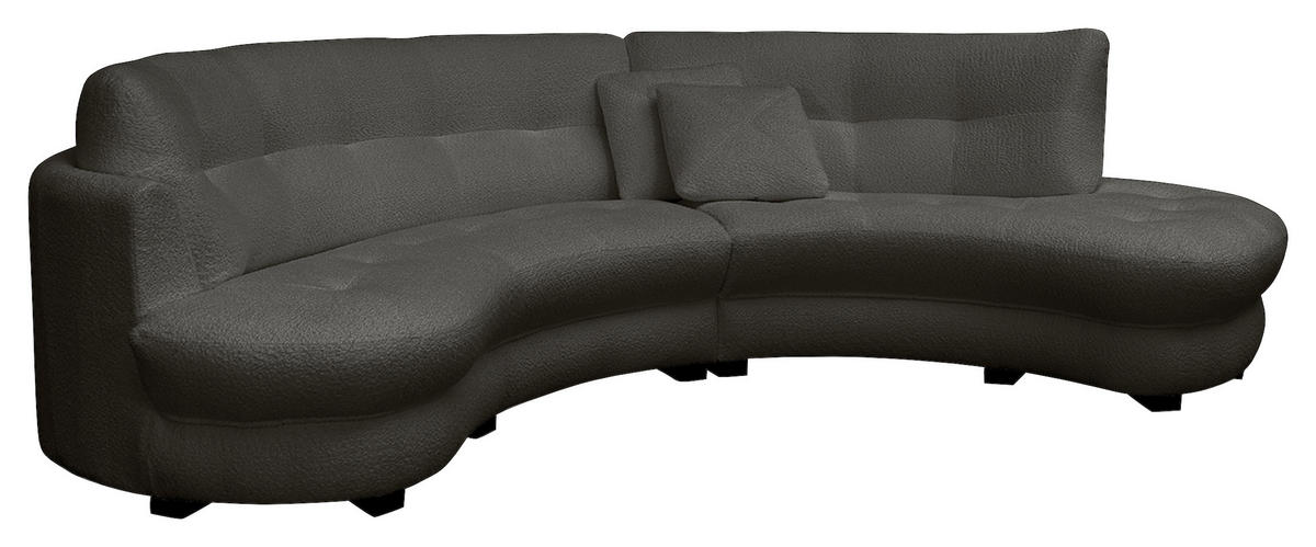 ECKSOFA in Bouclé Anthrazit  - Weiss/Anthrazit, Design, Kunststoff/Textil (300/113cm) - Livetastic