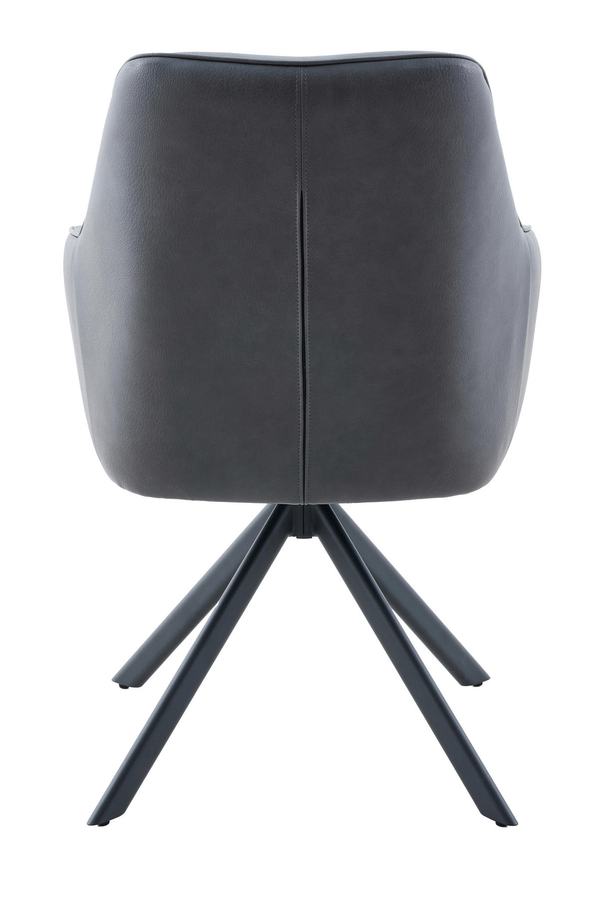 ARMLEHNSTUHL-SET 2 Stück erweiterbar, inklusive Armlehnen Lederlook  - Anthrazit/Schwarz, MODERN, Textil/Metall (62/92/67cm) - MID.YOU