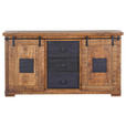 SIDEBOARD  in 160/85/45 cm  - Schwarz/Naturfarben, LIFESTYLE, Holz/Metall (160/85/45cm) - Landscape