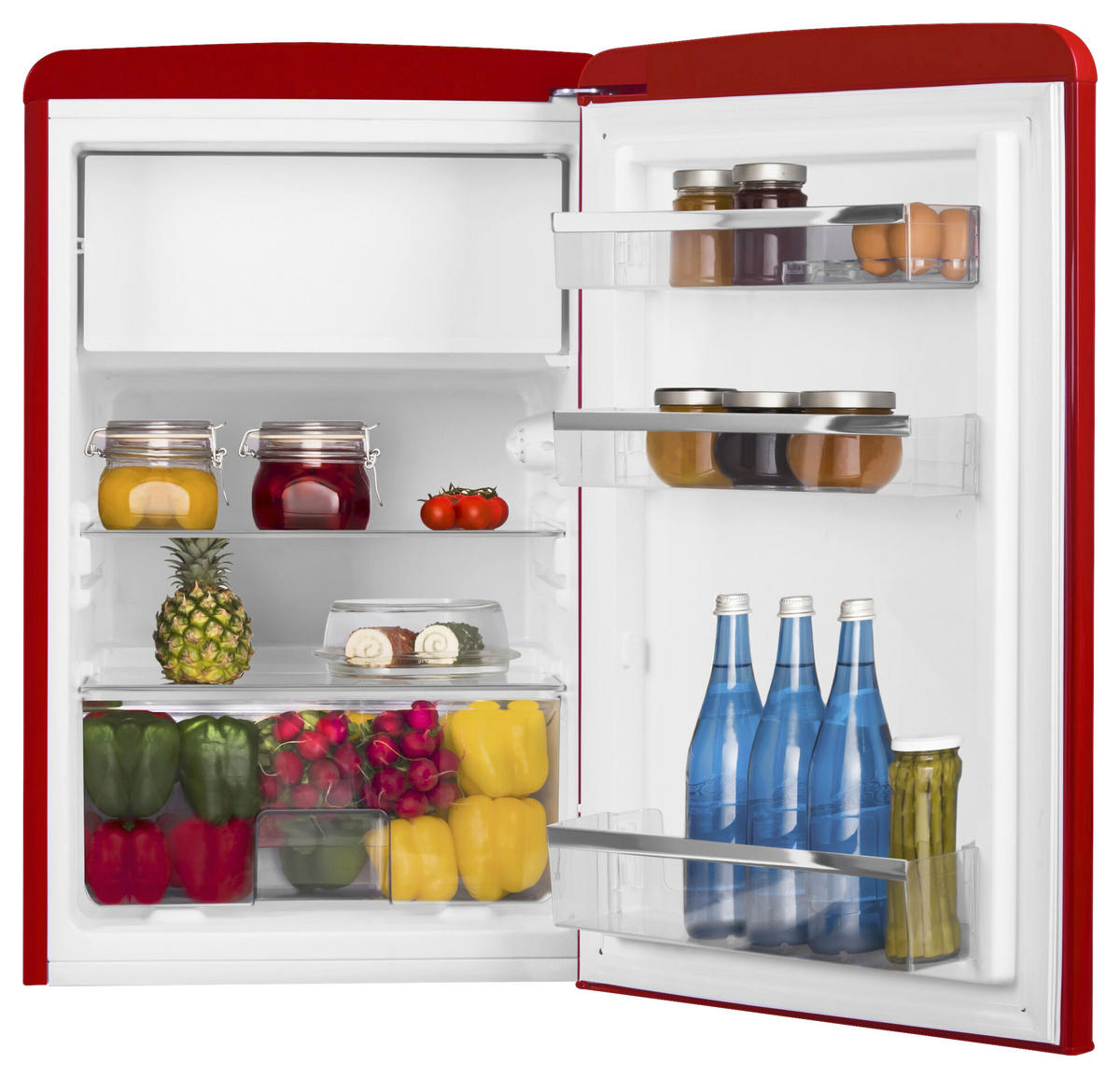 KÜHLSCHRANK 55/86/61,5 cm KS 15610 R  - Rot, Basics, Glas/Metall (55/86/61,5cm) - Amica