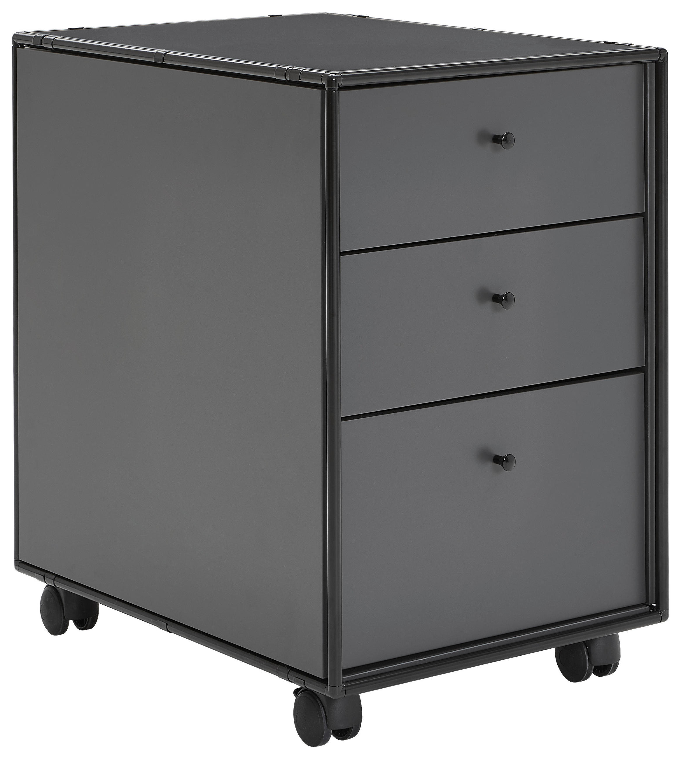 ROLLCONTAINER Anthrazit, Schwarz  - Anthrazit/Schwarz, Design, Holzwerkstoff/Kunststoff (40,7/55,6/63cm) - Novel