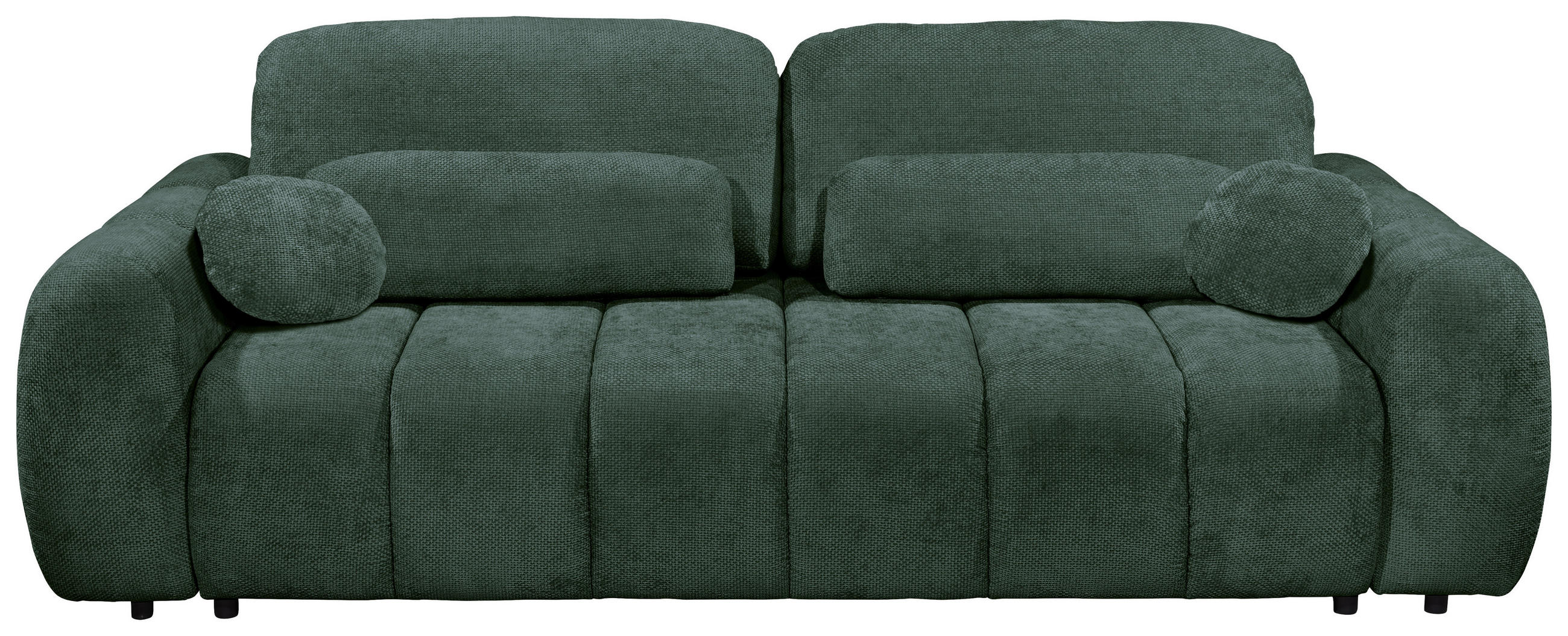 SCHLAFSOFA Webstoff Dunkelgrün  - Dunkelgrün/Schwarz, Design, Kunststoff/Textil (256/76/112cm) - MID.YOU