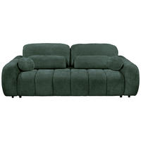 SCHLAFSOFA in Webstoff Dunkelgrün  - Dunkelgrün/Schwarz, Design, Kunststoff/Textil (256/76/112cm) - MID.YOU