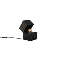 TISCHLEUCHTE - Schwarz, Trend, Holz (12/12/16cm) - Trio Leuchten