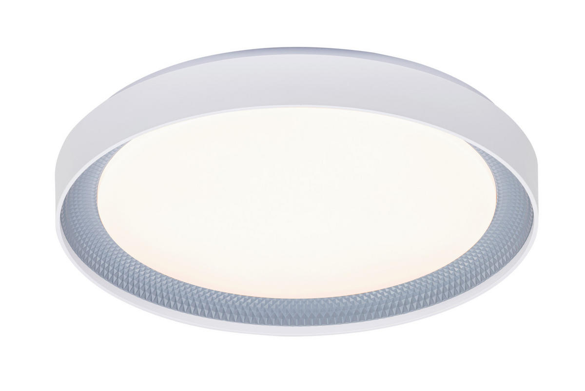 LED-DECKENLEUCHTE Ogulin 48,5/8 cm   - Hellgrau/Weiß, Design, Kunststoff (48,5/8cm) - Novel