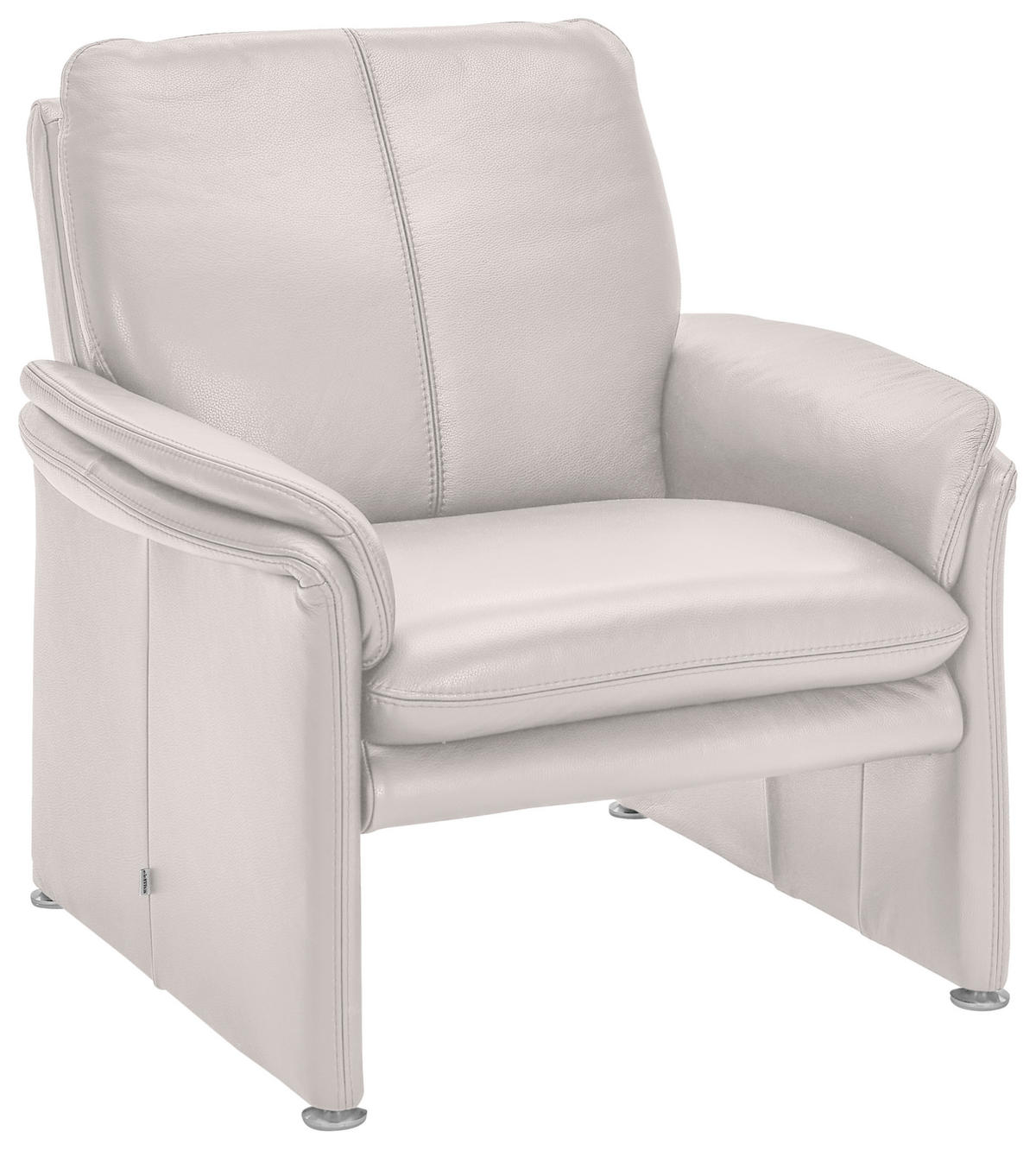 SESSEL in Echtleder Hellgrau  - Chromfarben/Hellgrau, KONVENTIONELL, Leder/Metall (98/90/86cm) - Celina Home