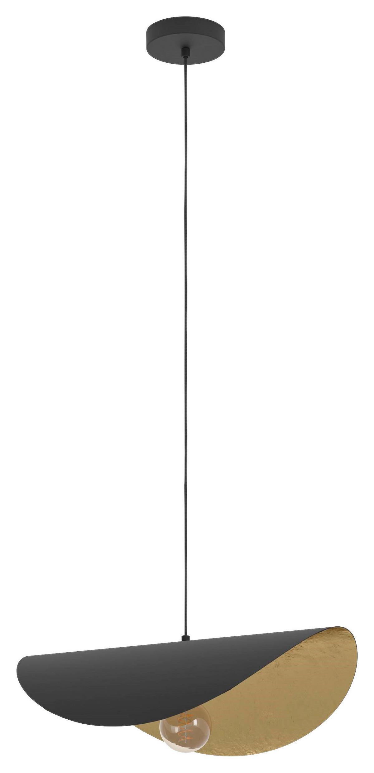 HÄNGELEUCHTE 53/37/150 cm  - Goldfarben/Schwarz, Design, Metall (53/37/150cm)