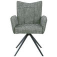ARMLEHNSTUHL , Sitzfläche 360° drehbar , Webstoff  - Schwarz/Grün, Design, Textil/Metall (60/89/66cm) - Carryhome