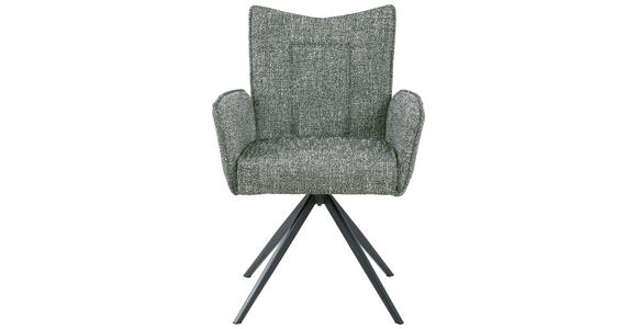 ARMLEHNSTUHL , Sitzfläche 360° drehbar , Webstoff  - Schwarz/Grün, Design, Textil/Metall (60/89/66cm) - Carryhome