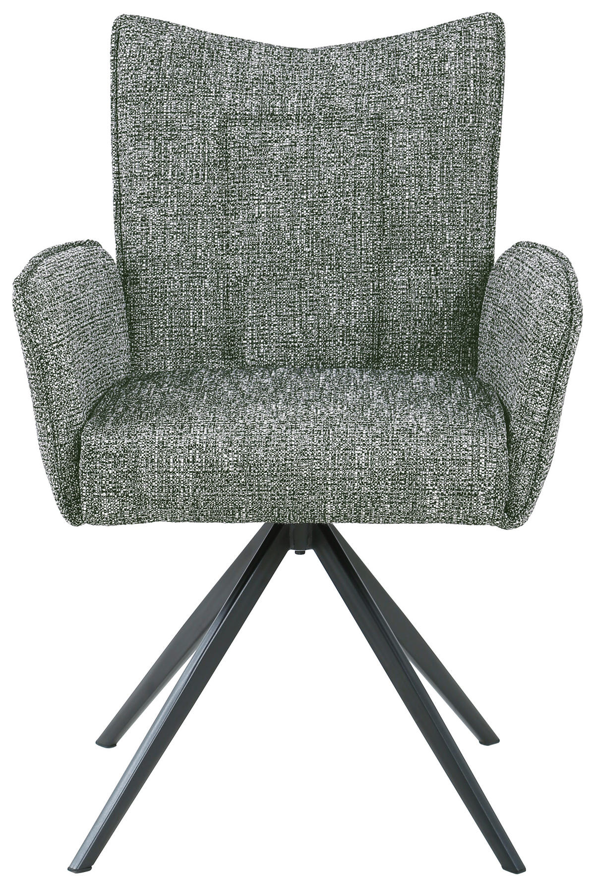 ARMLEHNSTUHL Eisen Webstoff  - Schwarz/Grün, Design, Textil/Metall (60/89/66cm) - Carryhome