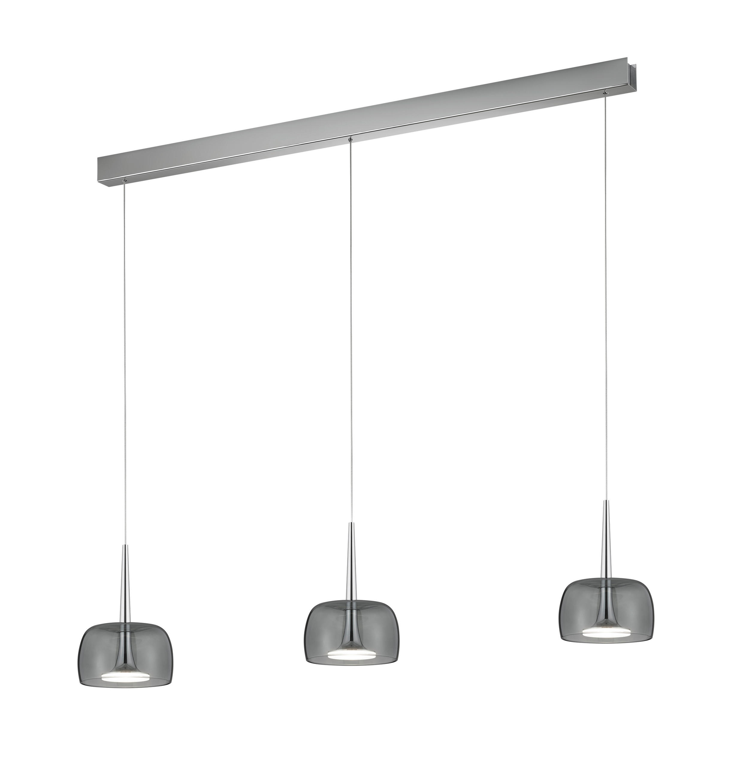 LED-HÄNGELEUCHTE Flute 110/4/200 cm   - Chromfarben, Design, Metall (110/4/200cm) - Helestra