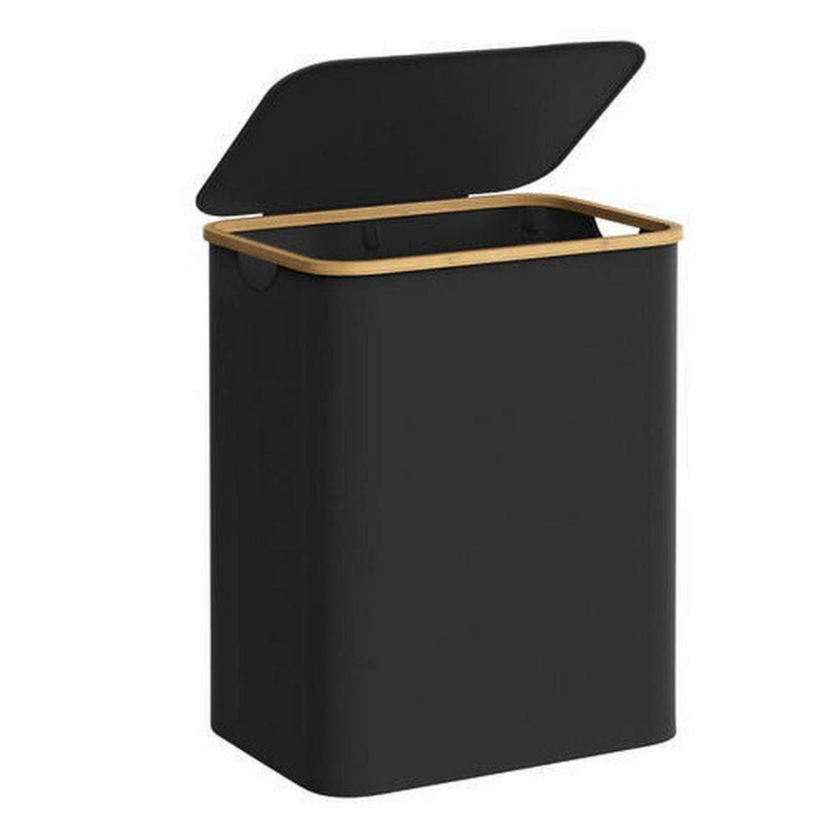 WÄSCHEKORB - Schwarz, Trend, Naturmaterialien/Kunststoff (60/70,5/38,5cm) - Boxxx