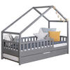 HAUSBETT Absturzsicherung, Rollrost, Bettkasten 90/200 cm  - Hellgrau/Naturfarben, MODERN, Holz (90/200cm) - MID.YOU