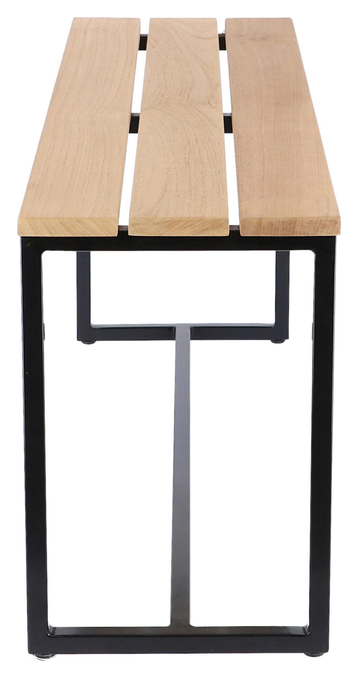 GARTENBANK 100/45/29 cm Teakholz   - Schwarz/Teakfarben, KONVENTIONELL, Holz/Metall (100/45/29cm) - Jan Kurtz