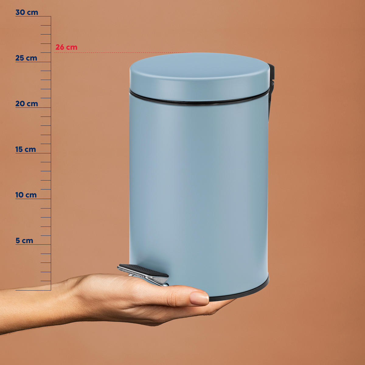 KOSMETIKEIMER MONACO 3 L  - Schwarz/Hellblau, Basics, Kunststoff/Metall (17/26cm) - Kela