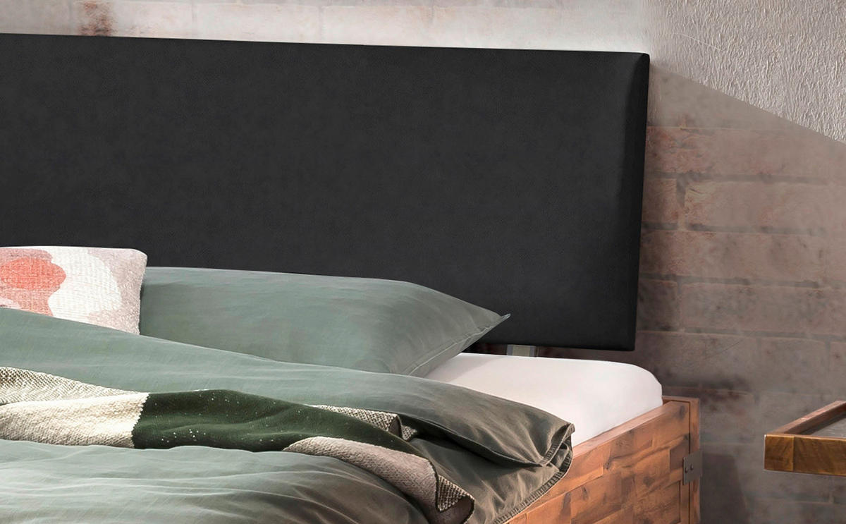 BETT 200/200 cm  in Anthrazit, Braun, Akaziefarben  - Anthrazit/Schwarz, Design, Holz (200/200cm) - Hasena