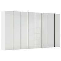 DREHTÜRENSCHRANK 400/223/61 cm,  in Weiß, 8-türig  - Graphitfarben/Weiß, Basics, Glas/Holzwerkstoff (400/223/61cm) - Novel