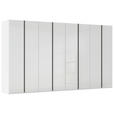 DREHTÜRENSCHRANK 400/223/61 cm,  in Weiß, 8-türig  - Graphitfarben/Weiß, Basics, Glas/Holzwerkstoff (400/223/61cm) - Novel