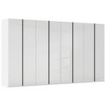 DREHTÜRENSCHRANK 400/223/61 cm,  in Weiß, 8-türig  - Graphitfarben/Weiß, Basics, Glas/Holzwerkstoff (400/223/61cm) - Novel