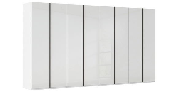DREHTÜRENSCHRANK 400/223/61 cm,  in Weiß, 8-türig  - Graphitfarben/Weiß, Basics, Glas/Holzwerkstoff (400/223/61cm) - Novel
