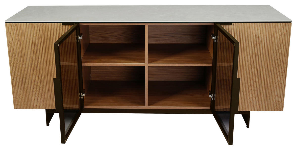 SIDEBOARD  200/77/50 cm  - Eichefarben/Beige, Design, Glas/Keramik (200/77/50cm) - Dieter Knoll