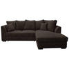 ECKSOFA in Cord Dunkelbraun  - Dunkelbraun/Schwarz, Design, Kunststoff/Textil (259/174cm) - Cantus