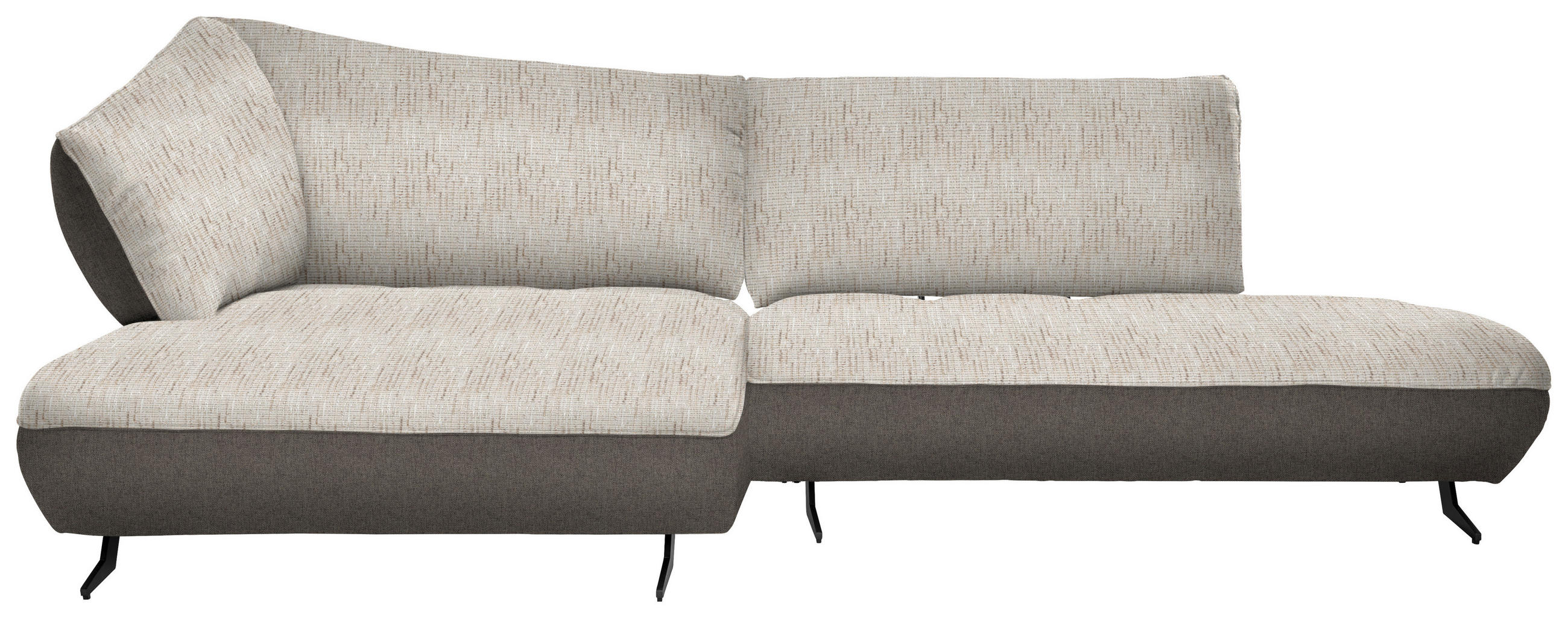 ECKSOFA in Webstoff, Struktur Sandfarben, Beige  - Sandfarben/Anthrazit, Design, Textil/Metall (172/265cm) - Joop!