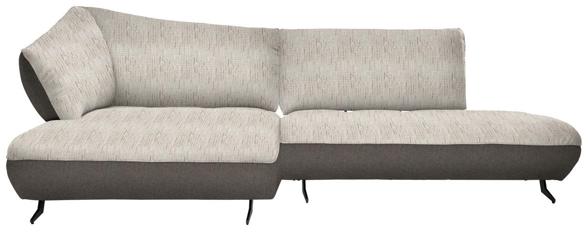 ECKSOFA in Webstoff, Struktur Sandfarben, Beige  - Sandfarben/Anthrazit, Design, Textil/Metall (172/265cm) - Joop!