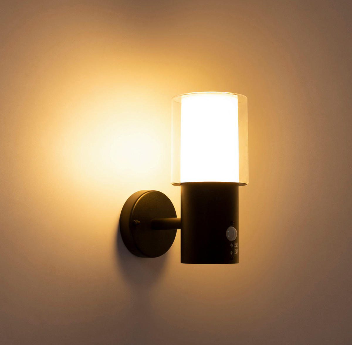 AUSSENLEUCHTE Compton 12/24,5 cm  - Klar/Schwarz, Design, Kunststoff/Metall (12/24,5cm) - Globo