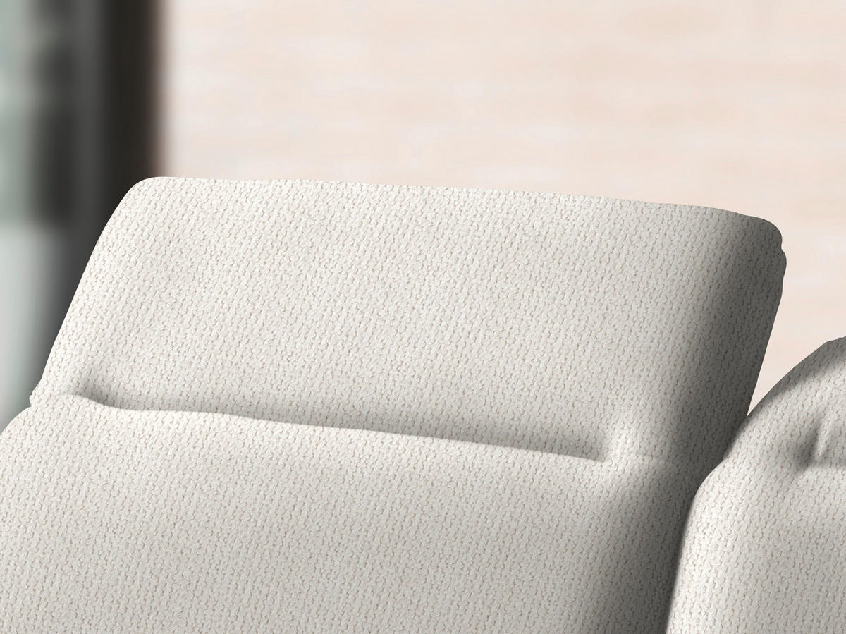 ECKSOFA in Webstoff Creme  - Creme/Schwarz, Design, Textil/Metall (180/289cm) - Stylife